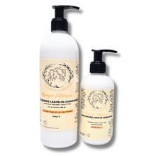 Load image into Gallery viewer, Curly Goddess Leave-In Conditioner placed beside defined, frizz-free curls – the best leave-in conditioner for natural hair.