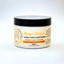 Load image into Gallery viewer, Intensive deep conditioner with mango butter. Should be used weekly to soften and mositurize curl hair. Can be done prior to shampooing or after.