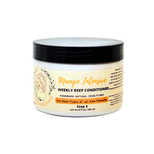 Load image into Gallery viewer, Intensive deep conditioner with mango butter. Should be used weekly to soften and mositurize curl hair. Can be done prior to shampooing or after.