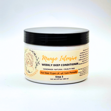 Load image into Gallery viewer, Intensive deep conditioner with mango butter. Should be used weekly to soften and mositurize curl hair. Can be done prior to shampooing or after. 
